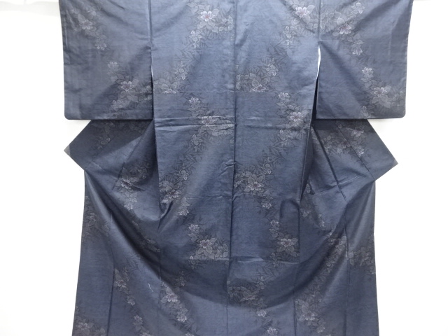 JAPANESE KIMONO / DORO OSHIMA TSUMUGI / WOVEN FLOWER & PLANT 